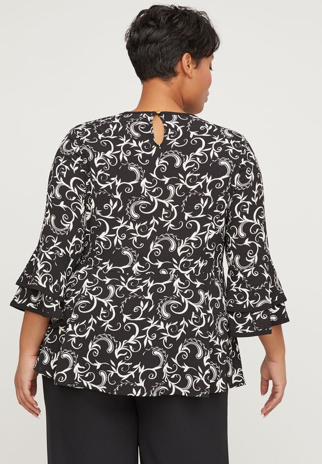 Black Label Peplum Top, , on-hover image number null