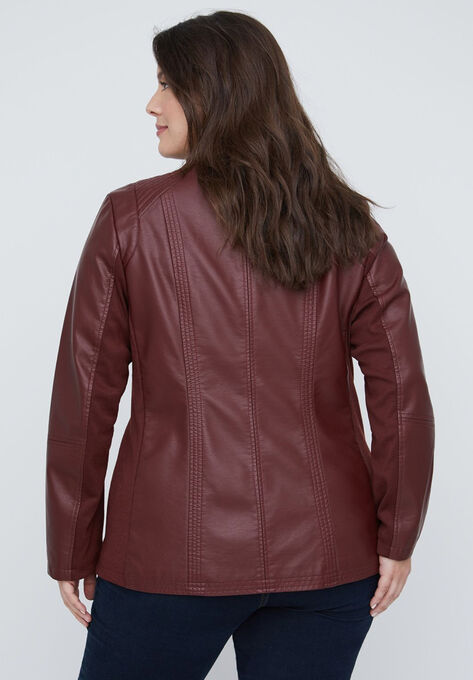 Vegan Leather Jacket, , on-hover image number null