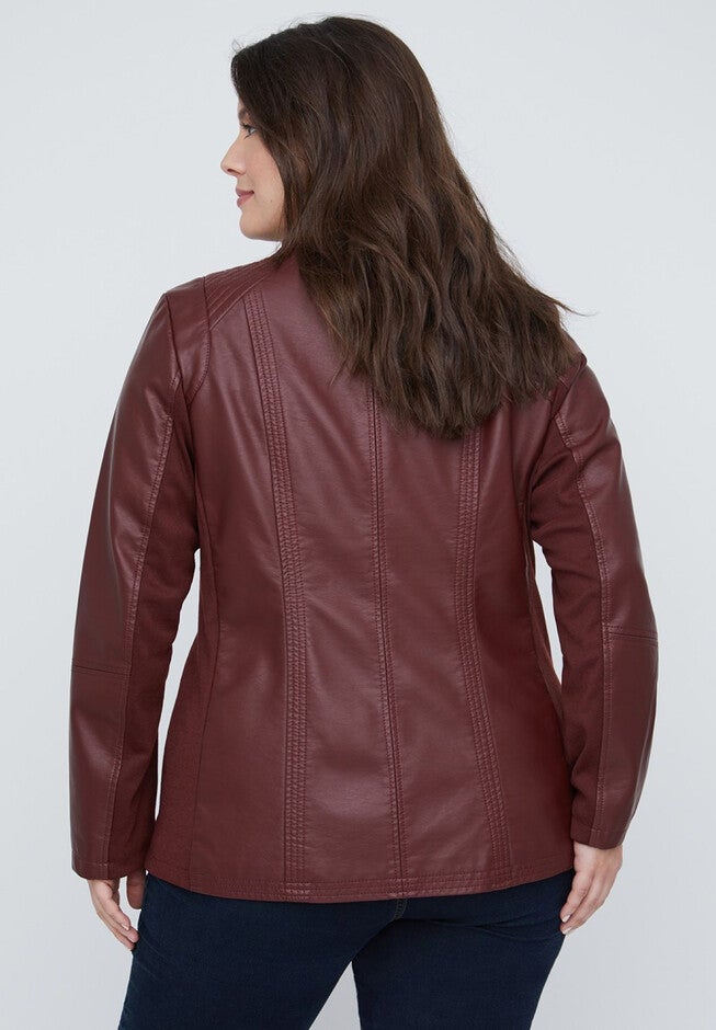 Vegan Leather Jacket, , on-hover image number 1
