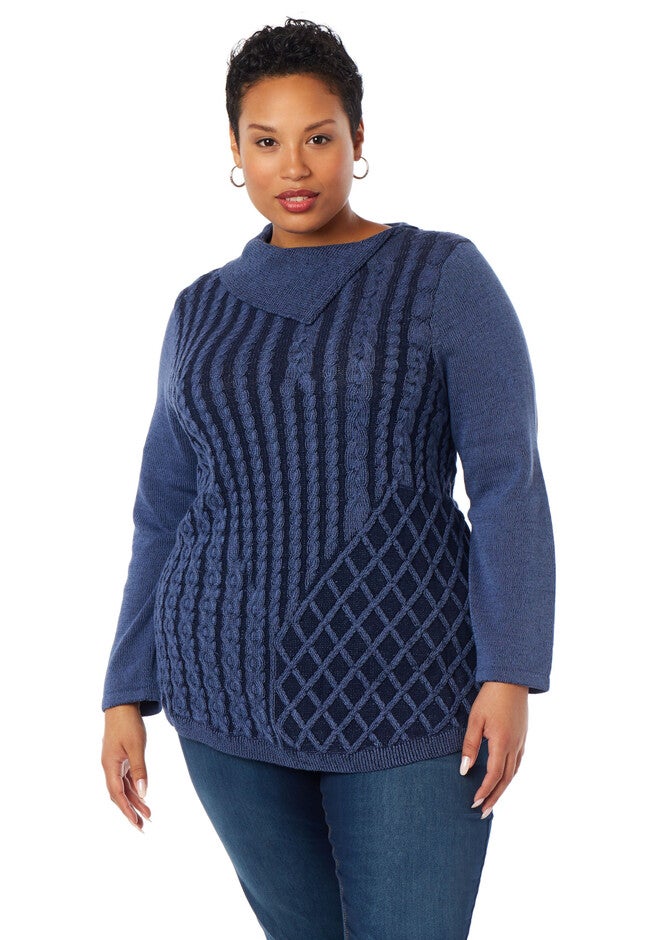 Bretton Woods Cable Knit Sweater, MARINER NAVY COASTAL FJORD, hi-res image number null