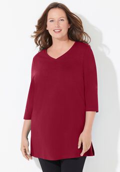 Easy Fit 3/4-Sleeve V-Neck Tunic