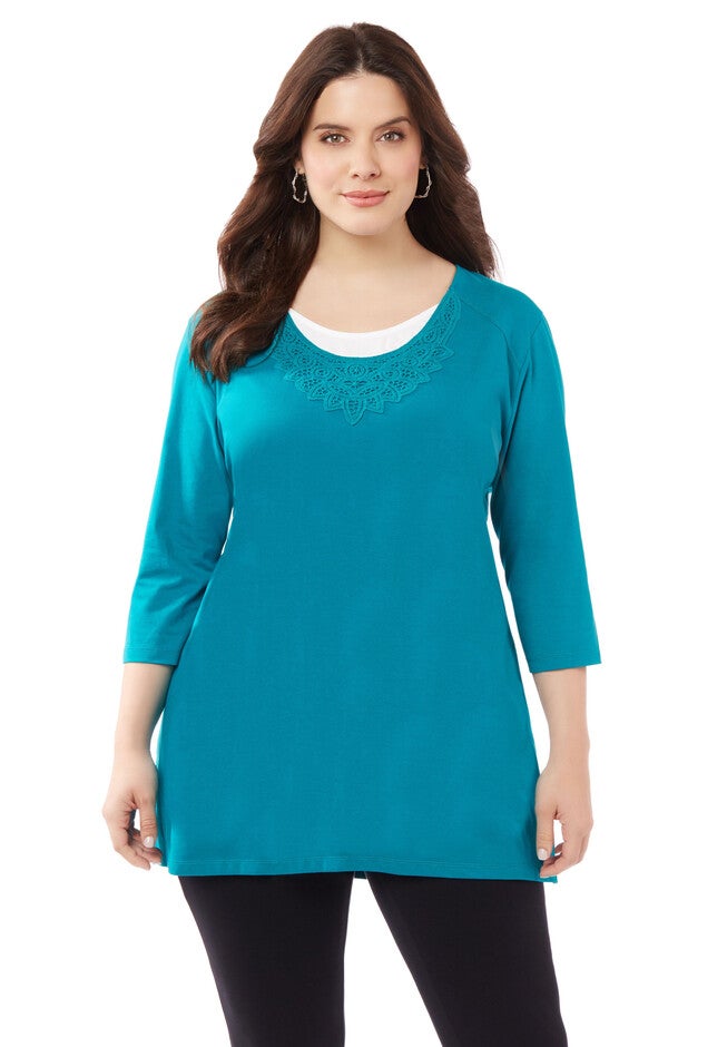 Crochet Easy Fit Tee, FANFARE, hi-res image number null
