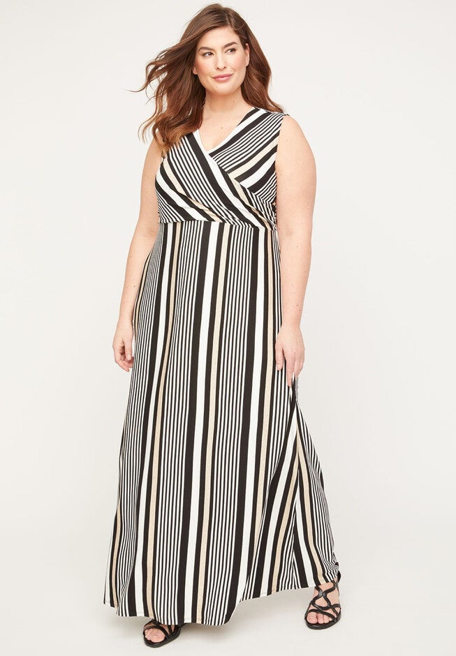 Desert Springs Wrap Maxi Dress, NEUTRAL STRIPE, hi-res image number null