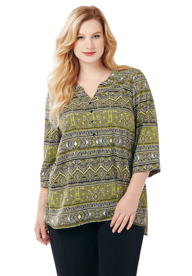 Aztec Buttonfront, GREEN, hi-res image number 0