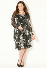 All A-Flutter Chiffon Jacket Dress, BLACK WHITE FLORAL, hi-res image number null