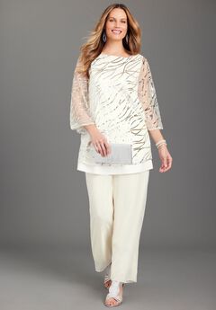 Sequin Chiffon Duet Blouse