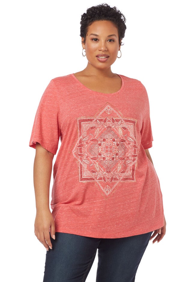 Stay Centered Short-Sleeve Top, ROSE SANCTUARY, hi-res image number null