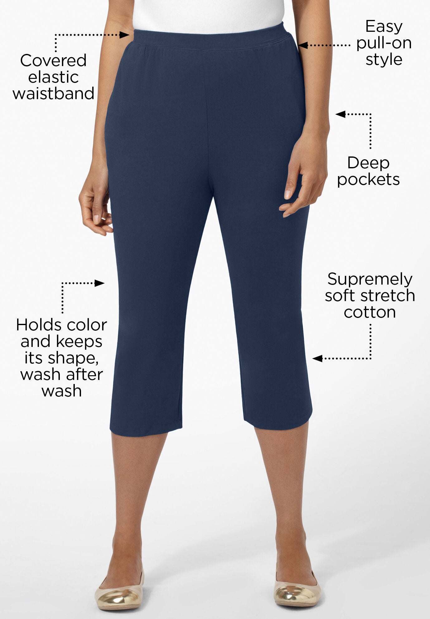 Cotton stretch capris clearance