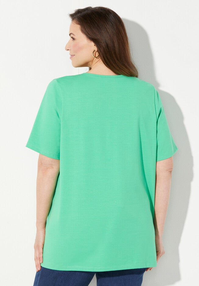 Suprema® Mesh Trim Tee, , on-hover image number null