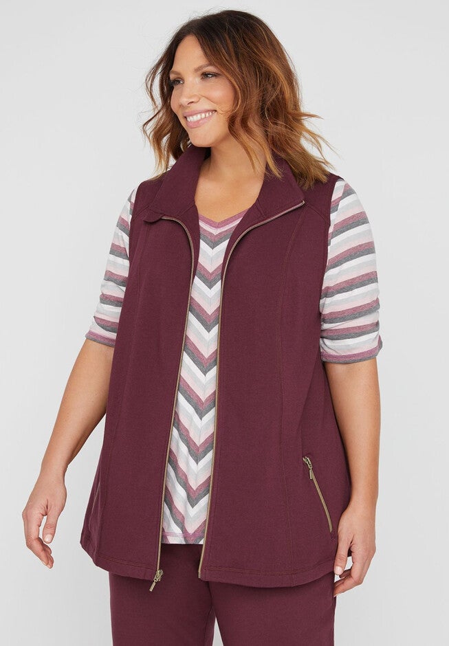 French Terry Vest, SONOMA RED, hi-res image number 0