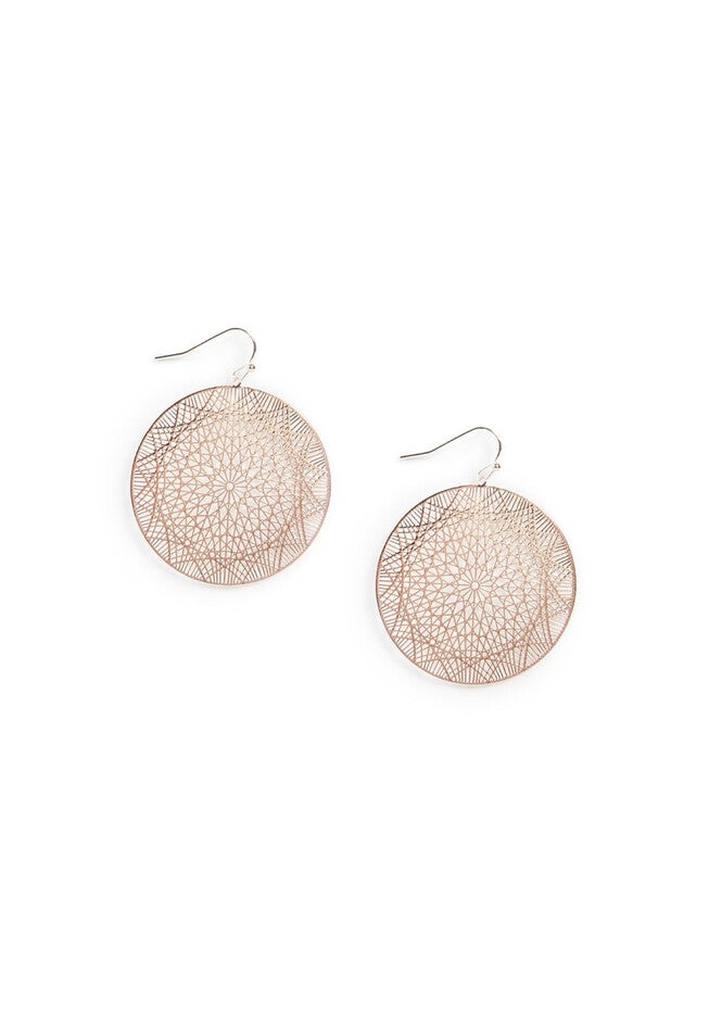 Medallion Spiral Earrings, ROSE GOLD, hi-res image number 0