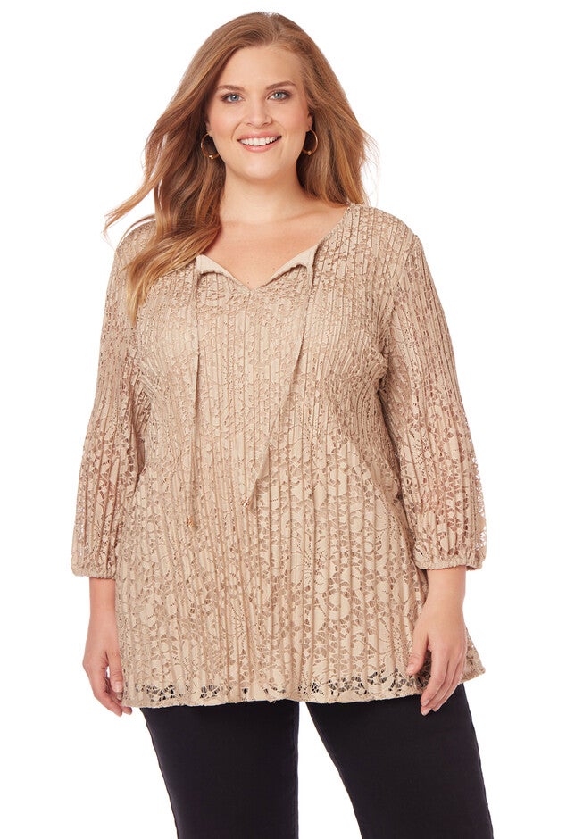 Gilded Lace Top, DOESKIN, hi-res image number null