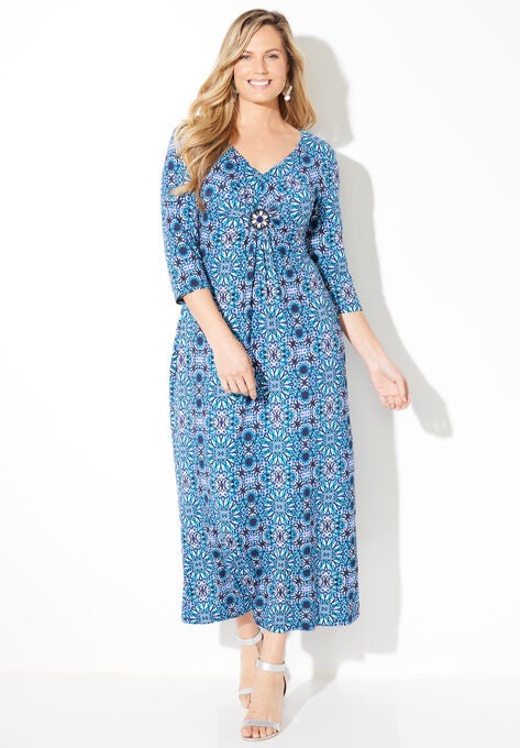 Winflo Medallion Twist Maxi Dress, BLUE MEDALLION, hi-res image number null