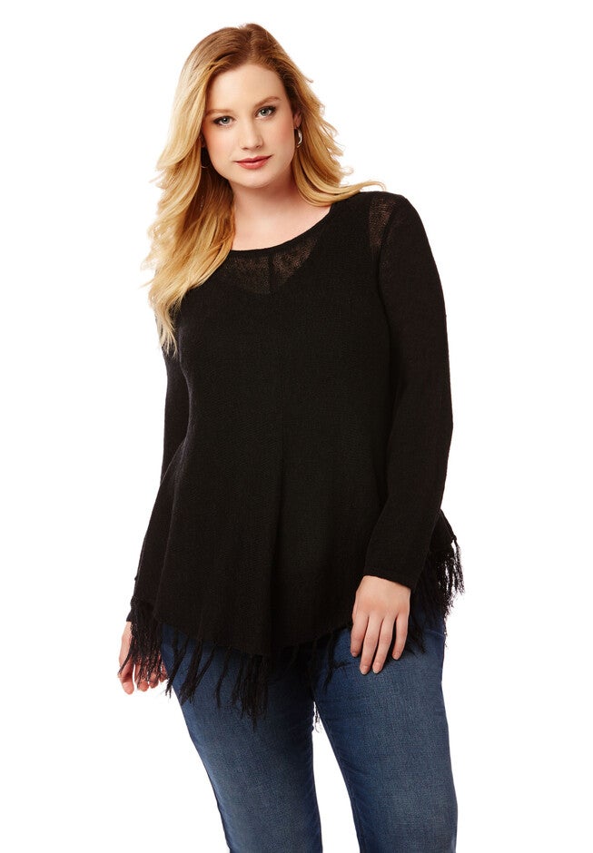 Textured Touch Sweater, BLACK, hi-res image number null
