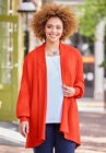 Liz&Me™ Draped Cardigan, ELECTRIC ORANGE, hi-res image number null
