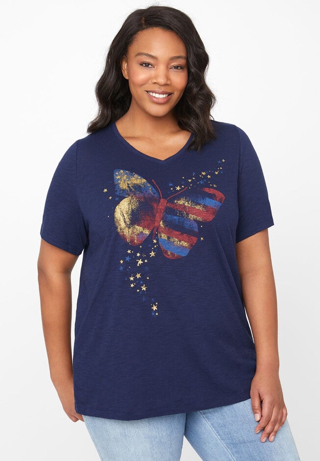 Americana Butterfly Tee, MARINER NAVY, hi-res image number null