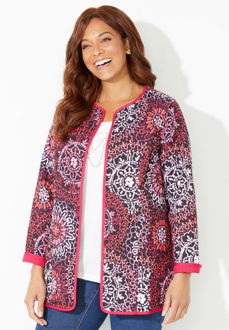 Reversible Quilted Jacket, BLACK MEDALLION, hi-res image number null