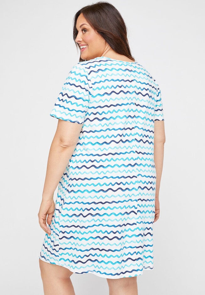 Positive Vibes Cotton Sleepshirt, , on-hover image number 1