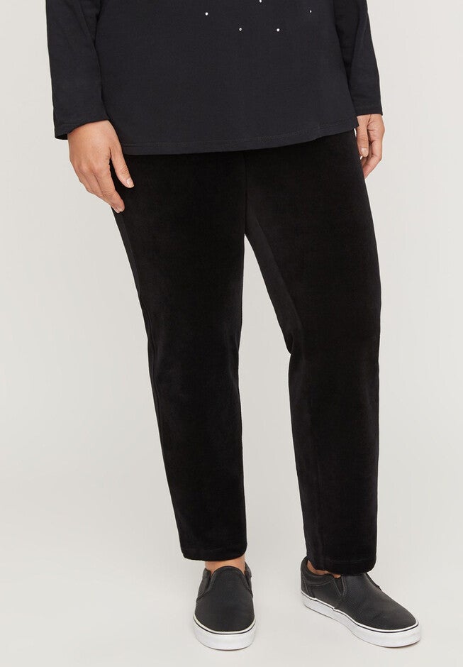 Active Velour Straight Leg Pant, BLACK, hi-res image number null