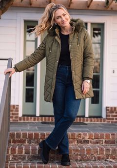 Faux Fur Hood Puffer Coat