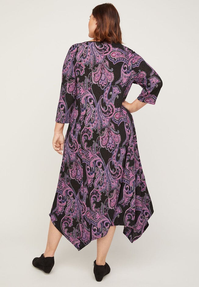 AnyWear Shimmer Paisley Midi Dress, , on-hover image number null