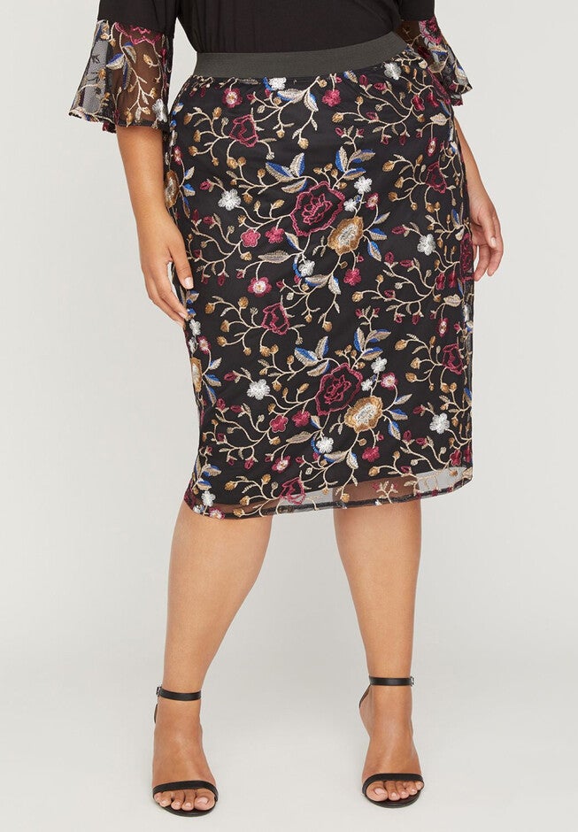 Black Label Garden Vale Pencil Skirt, BLACK, hi-res image number null