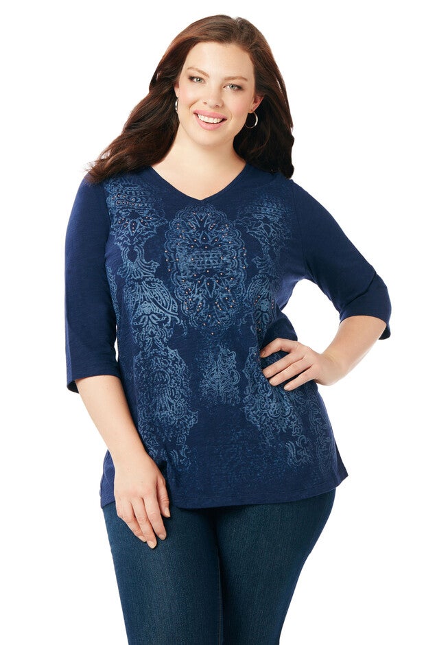 Floral Mystery Top, MARINER NAVY, hi-res image number null