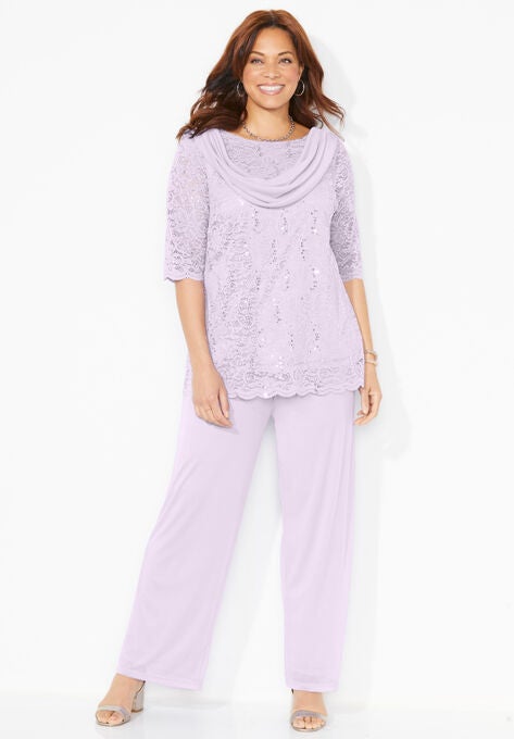 Sparkle & Lace Pant Set, HEIRLOOM LILAC, hi-res image number null