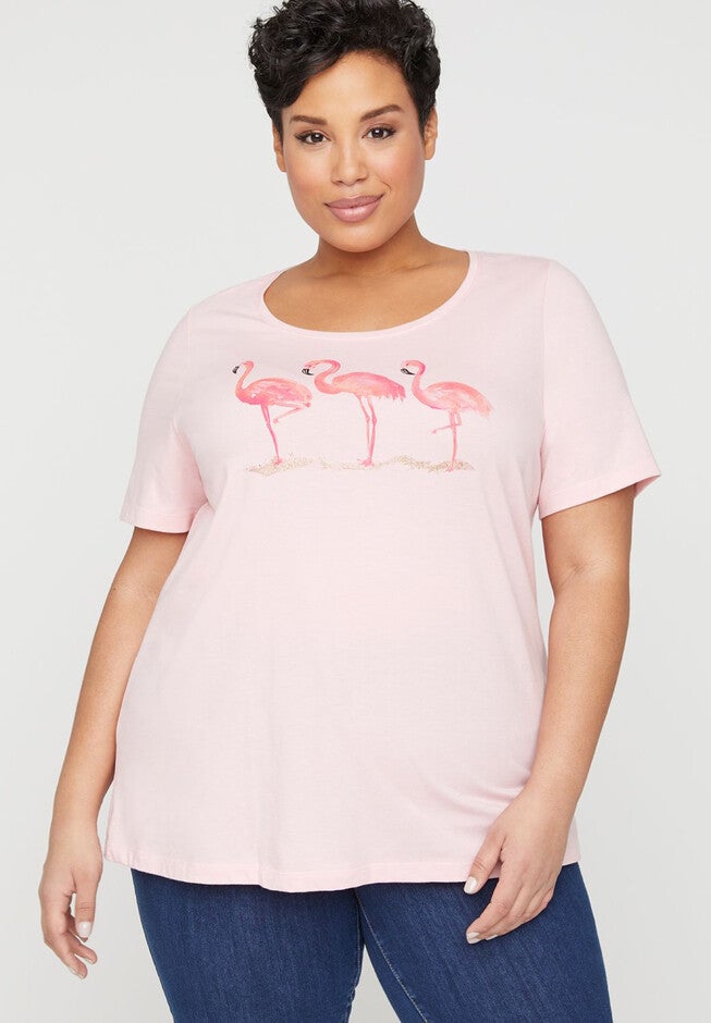 Sparkle Flamingo Tee, PINK FLAMINGO, hi-res image number null