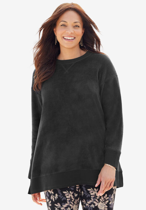 Active Fleece Tunic, BLACK, hi-res image number null