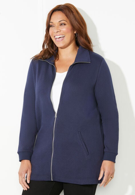Quilted Knit Jacket, , alternate image number null