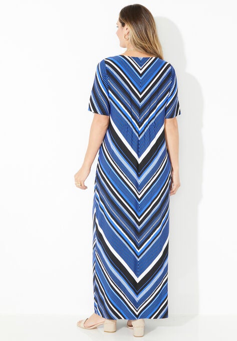 Long V-Neck Beaded Maxi Dress, , on-hover image number null