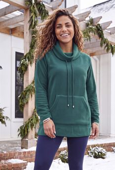 Micro Fleece Cowlneck Top