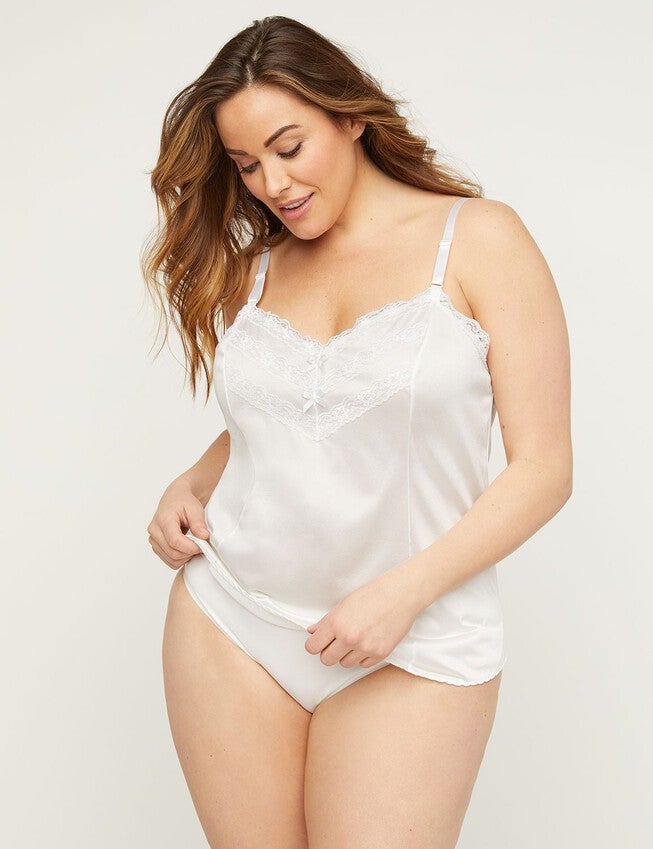 Lace-Trimmed Camisole, WHITE, hi-res image number 0