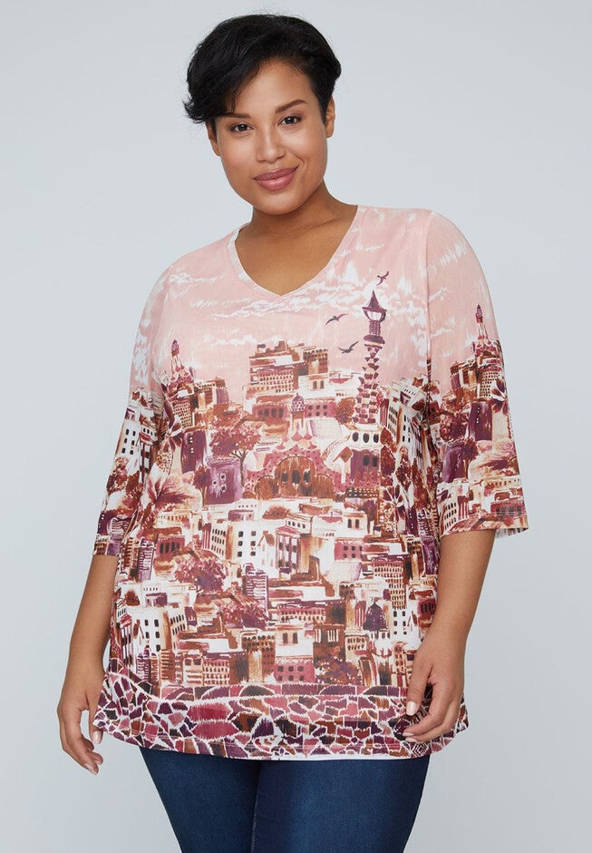 Handpainted Art Top (Barcelona), BARCELONA PRINT, hi-res image number null