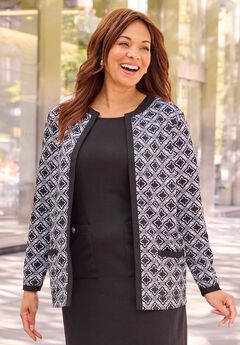 Ponte Jewel Neck Blazer