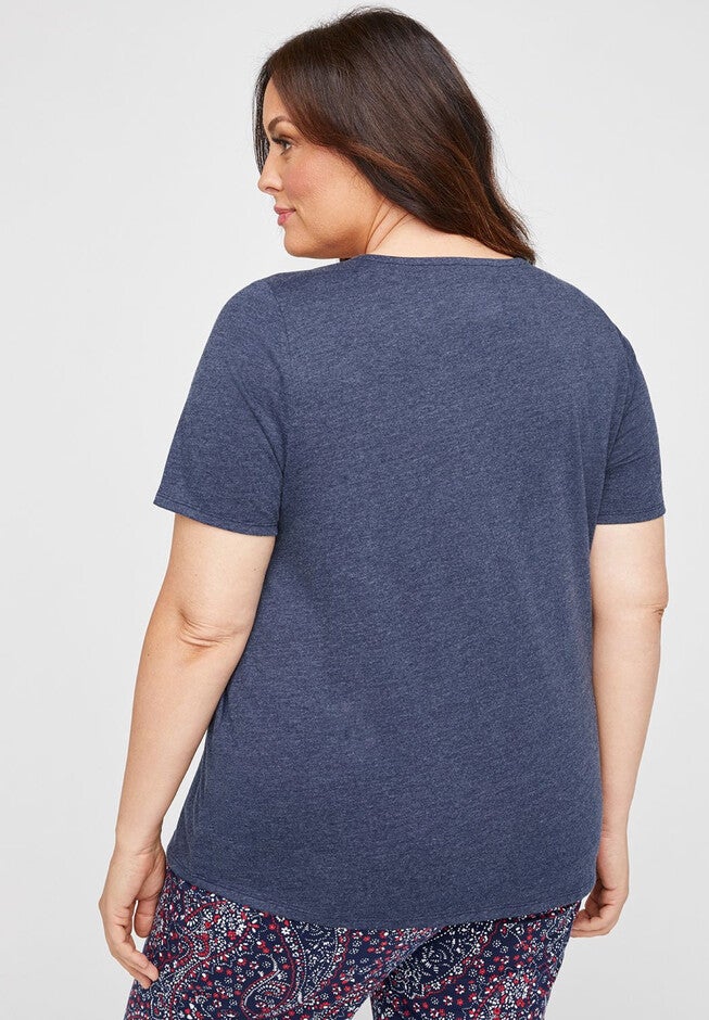 Sunset Lace-Trim Sleep Tee, , on-hover image number null