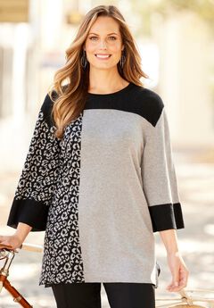 Jacquard Colorblock Pullover