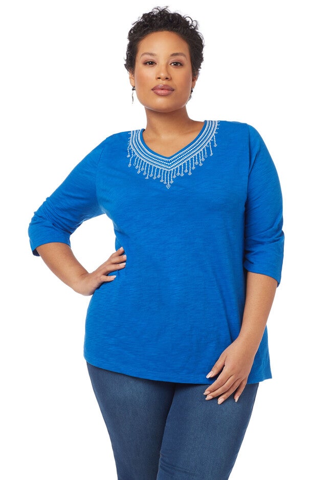 Thea Embroidered Top, LAPIS BLUE, hi-res image number null