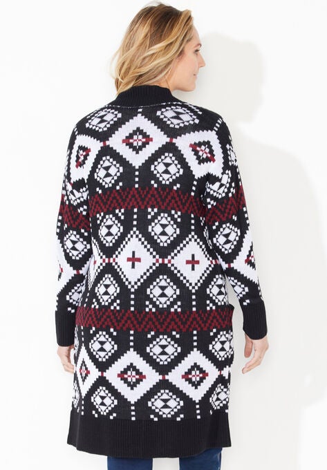 Classic Fair Isle Coatigan, , on-hover image number null