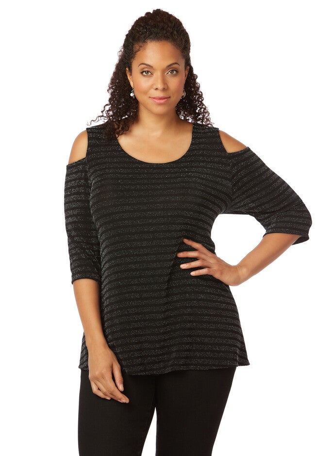 Moonlight Glitter Top, BLACK, hi-res image number 0