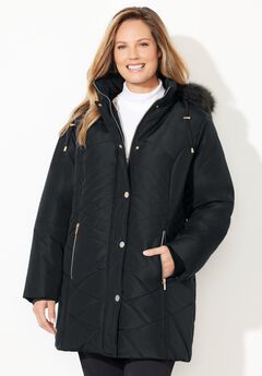 Faux Fur Hood Puffer Coat