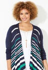 Liz&Me Striped Cascade Cardigan, , alternate image number null