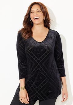 AnyWear Burnout V-Neck Tunic