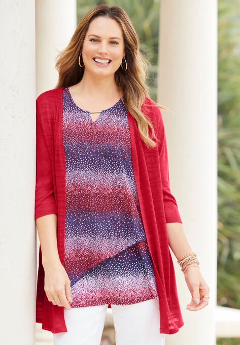 Shadow Stripe Cardigan, , alternate image number null