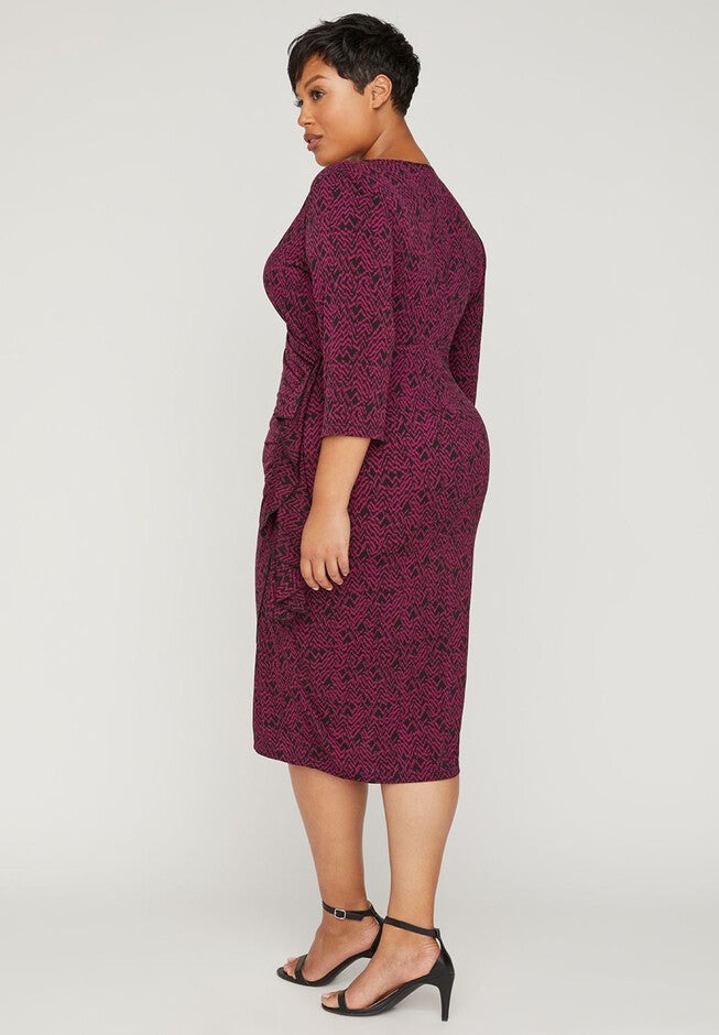 Curvy Collection Wrap Sheath Dress, , on-hover image number null