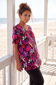 Easy Fit Short Sleeve V-Neck Tunic