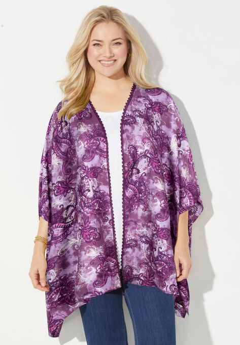 Desert Oasis Georgette Wrap, PURPLE TIE DYE PAISLEY, hi-res image number null