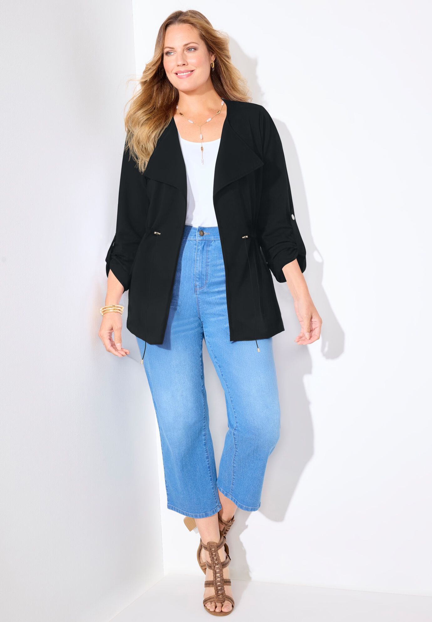 Ponte Utility Jacket, BLACK, hi-res image number 0