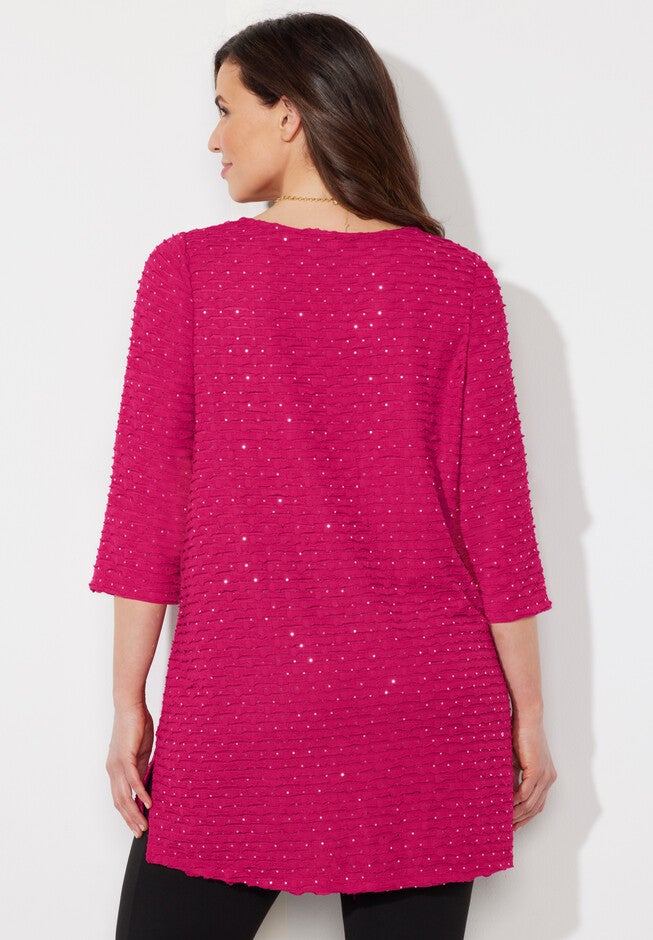 V-Neck Pucker Tunic, , on-hover image number 1